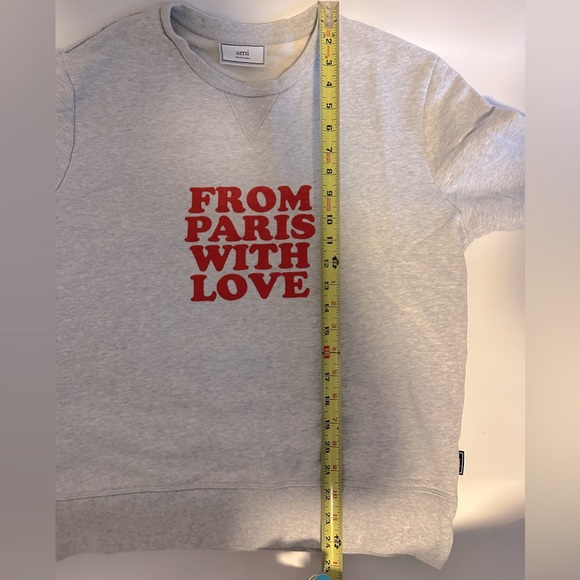 AMI PARIS “From Paris with Love” Women’s XL Heather Grey Crewneck - Picture 12 of 13